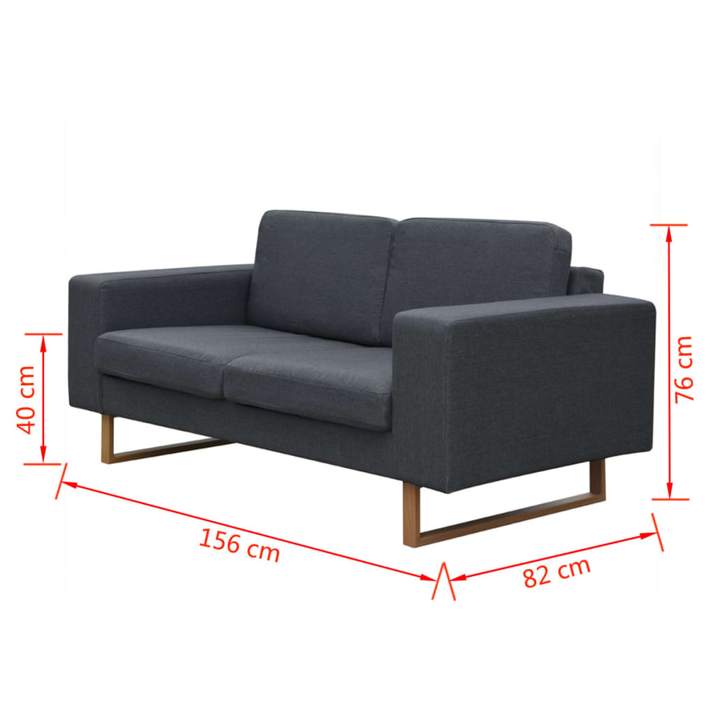  Ensemble de canapés à 2 places et à 3 places Gris foncé