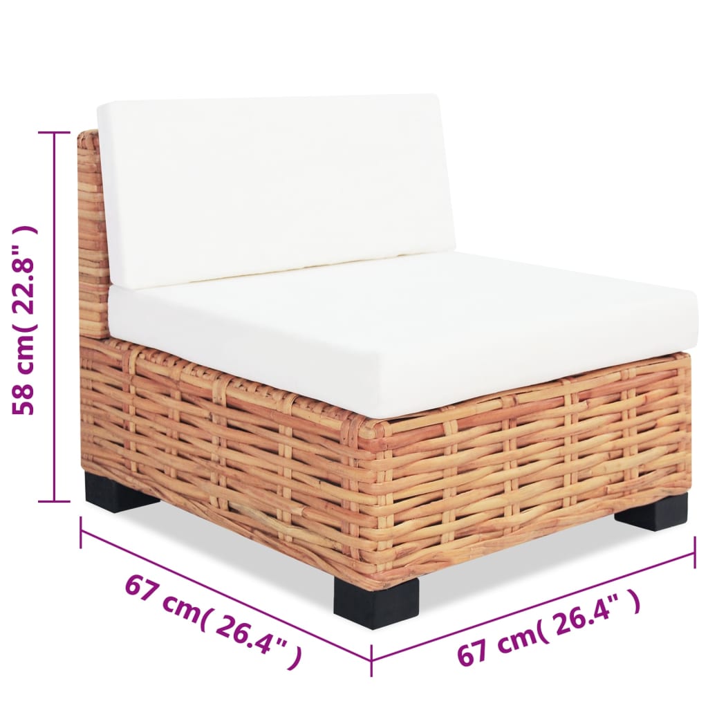 Jeu de canapés 18 pcs Rotin naturel