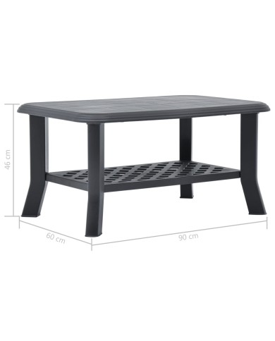 Table basse Anthracite 90 x 60 x 46 cm Plastique