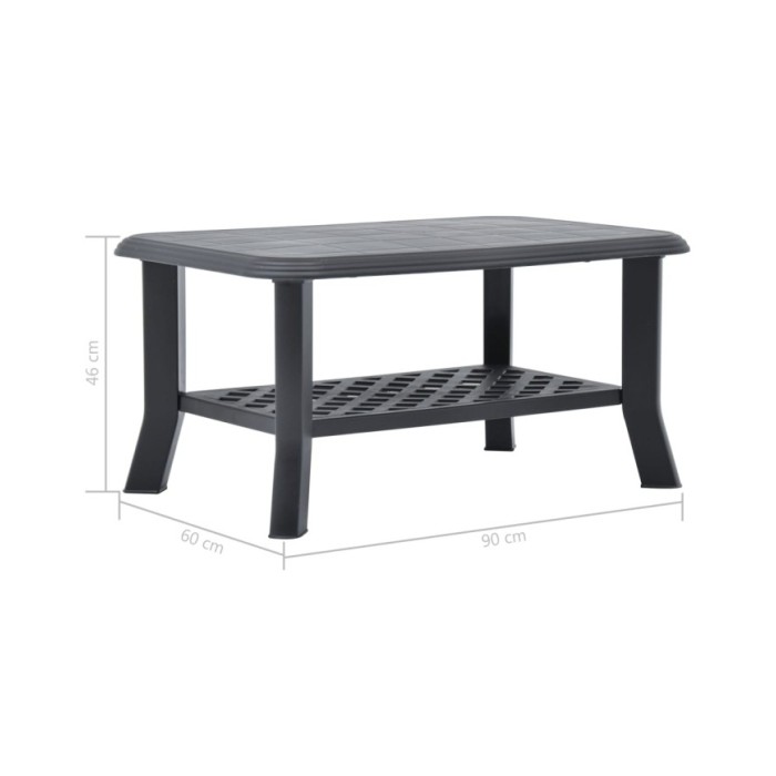 Table basse Anthracite 90 x 60 x 46 cm Plastique