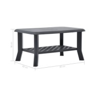 Table basse Anthracite 90 x 60 x 46 cm Plastique