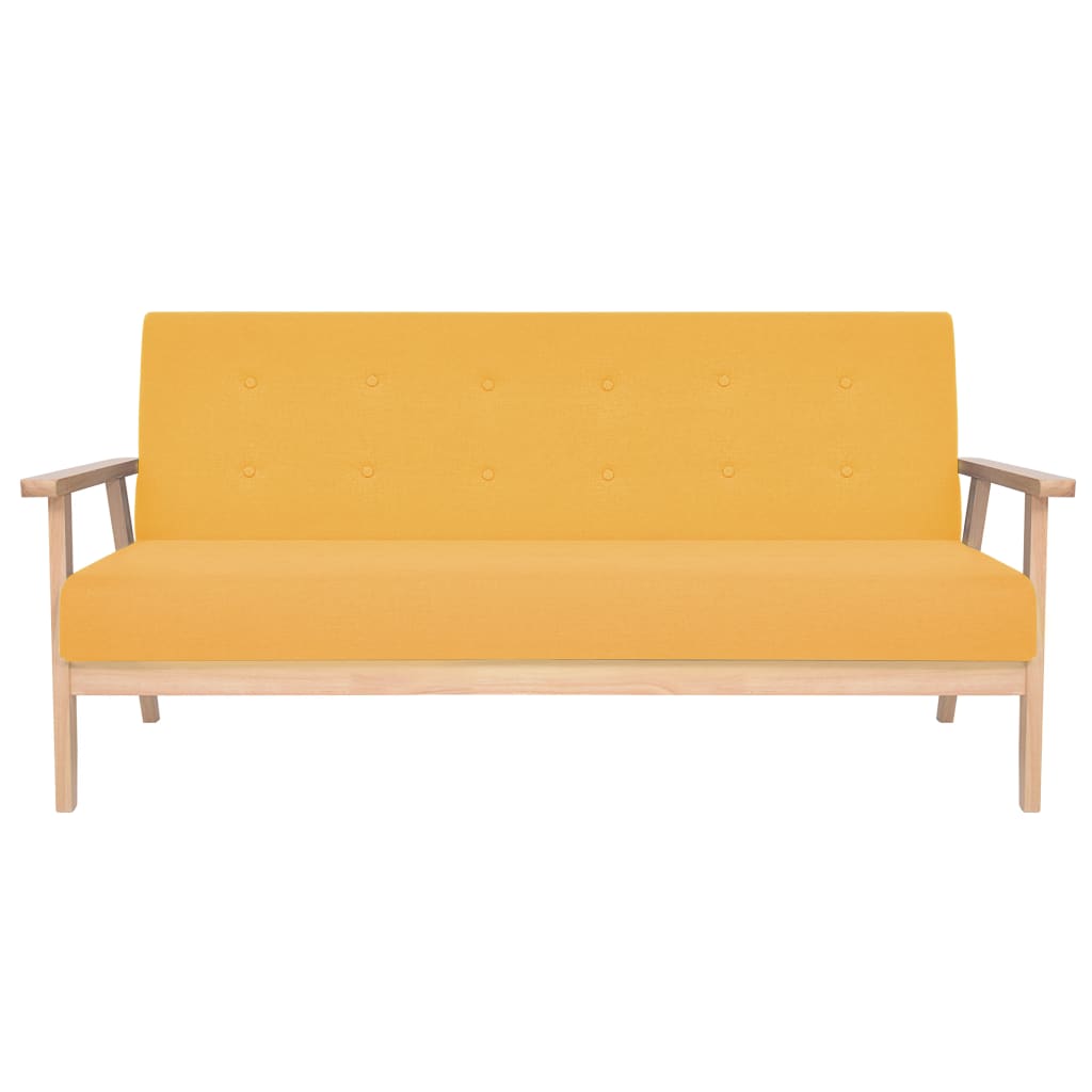  Ensemble de canapé 2 pcs Tissu jaune