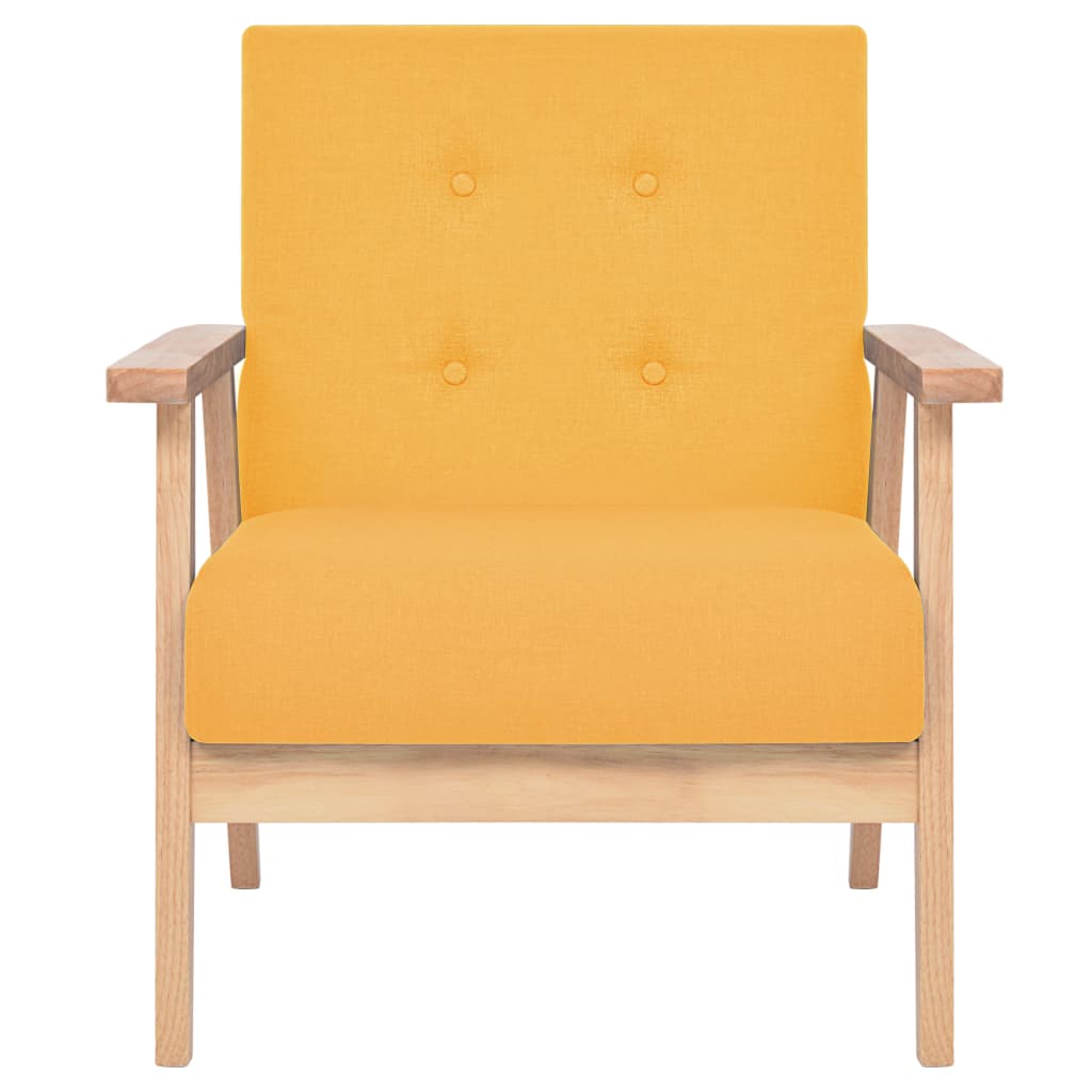  Ensemble de canapé 2 pcs Tissu jaune