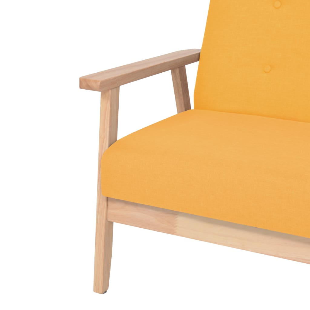  Ensemble de canapé 2 pcs Tissu jaune