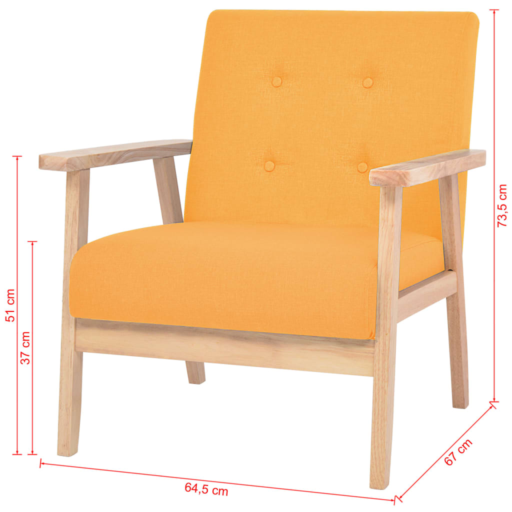  Ensemble de canapé 2 pcs Tissu jaune