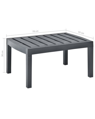 Table de jardin Anthracite 78x55x38 cm Plastique