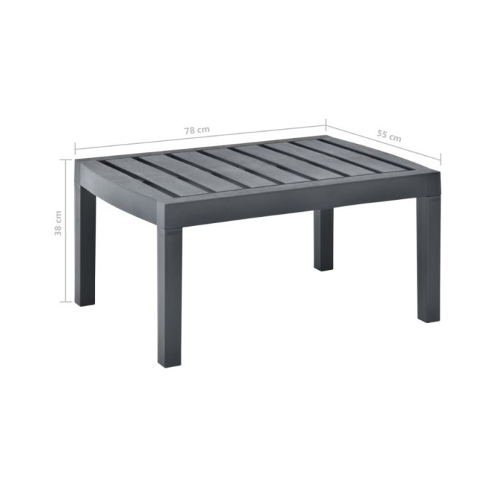 Table de jardin Anthracite 78x55x38 cm Plastique