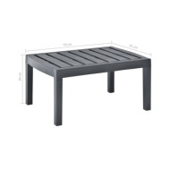 Table de jardin Anthracite 78x55x38 cm Plastique