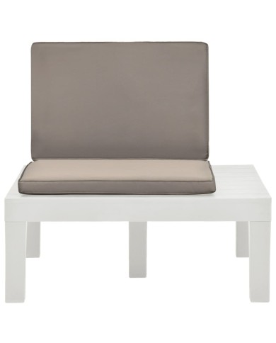 Chaise de salon de jardin avec coussin Plastique Blanc