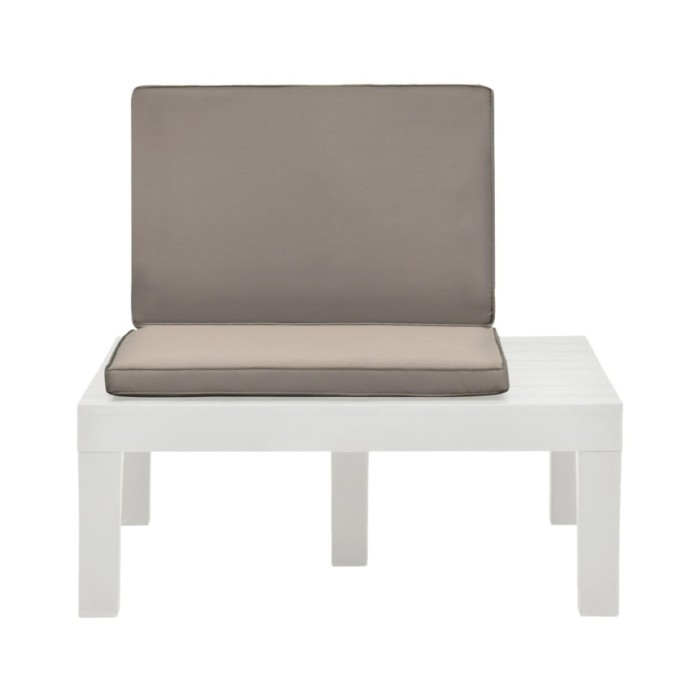 Chaise de salon de jardin avec coussin Plastique Blanc