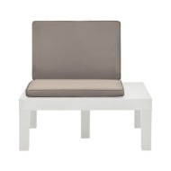 Chaise de salon de jardin avec coussin Plastique Blanc