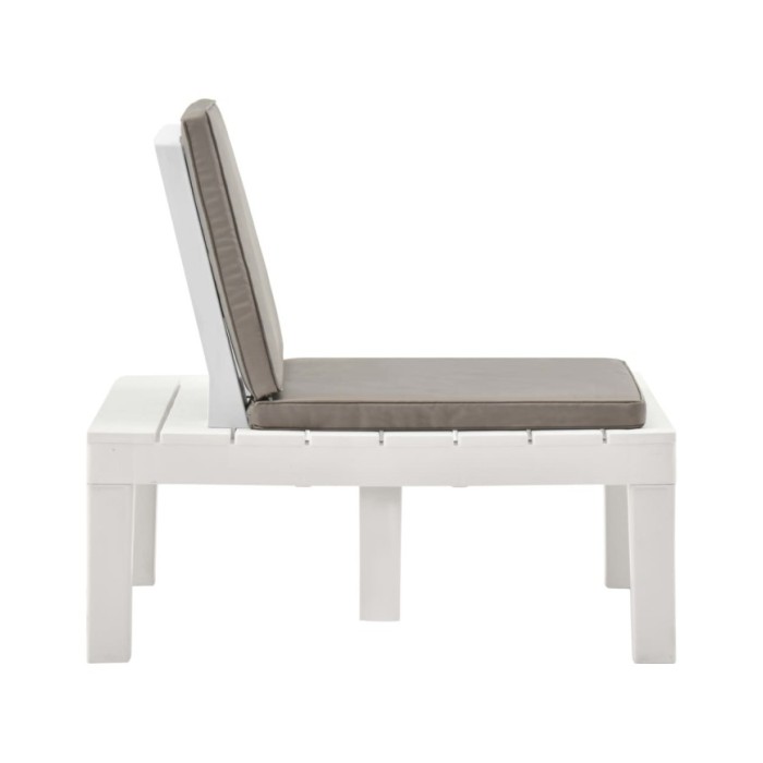 Chaise de salon de jardin avec coussin Plastique Blanc