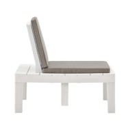 Chaise de salon de jardin avec coussin Plastique Blanc
