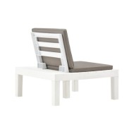 Chaise de salon de jardin avec coussin Plastique Blanc
