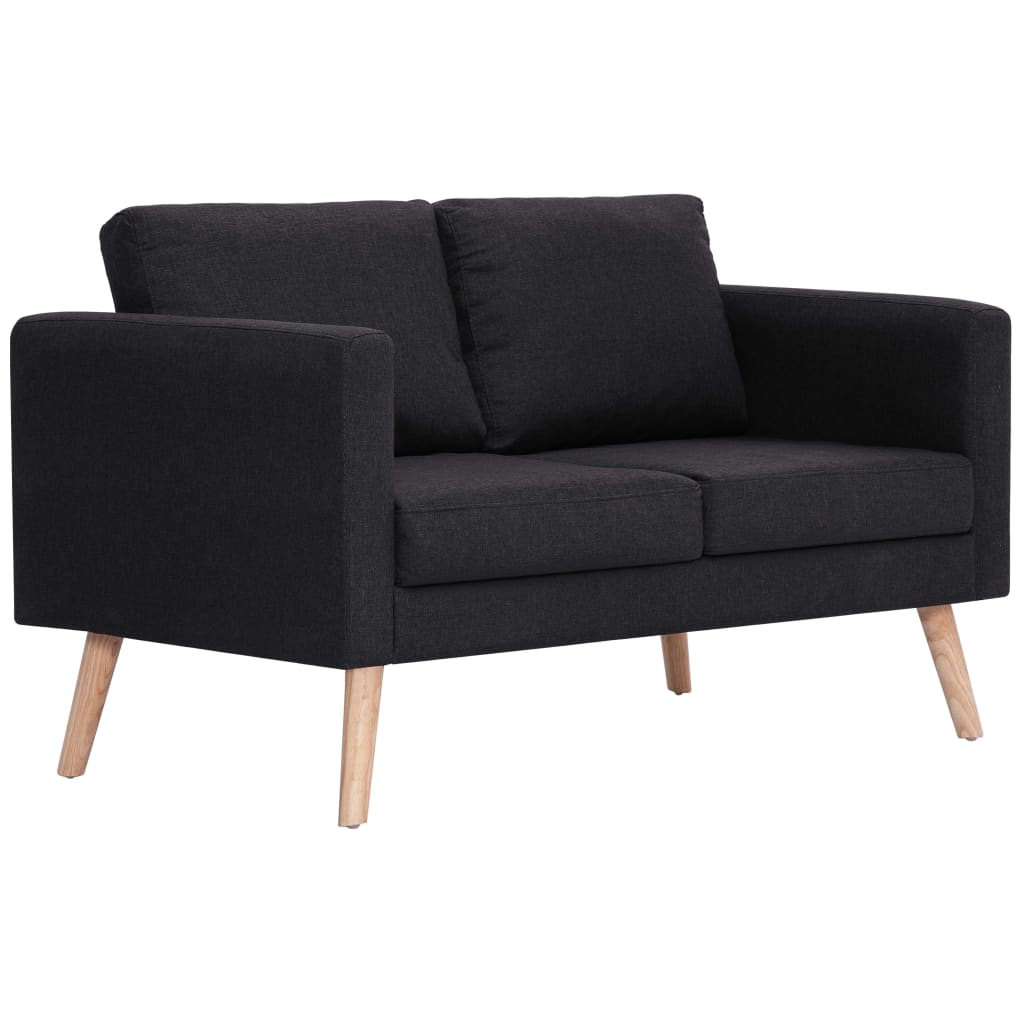  Ensemble de canapé 2 pcs Tissu Noir