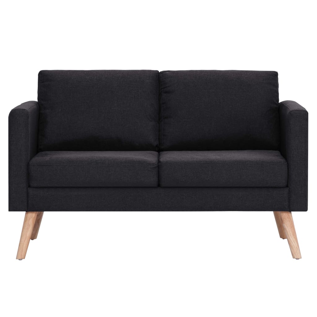  Ensemble de canapé 2 pcs Tissu Noir