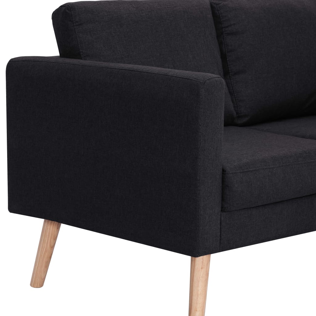  Ensemble de canapé 2 pcs Tissu Noir