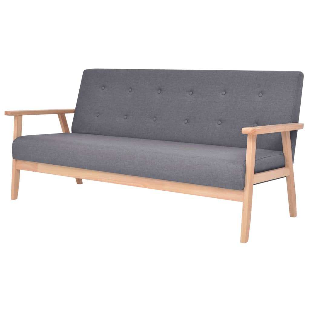  Canapé à 3 places Tissu Gris foncé