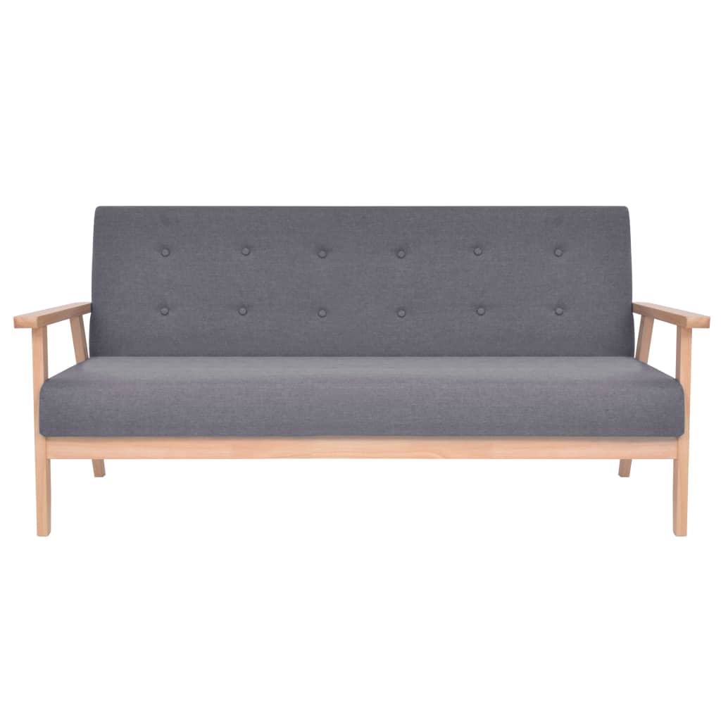  Canapé à 3 places Tissu Gris foncé
