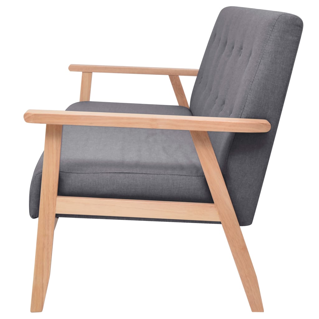  Canapé à 3 places Tissu Gris foncé