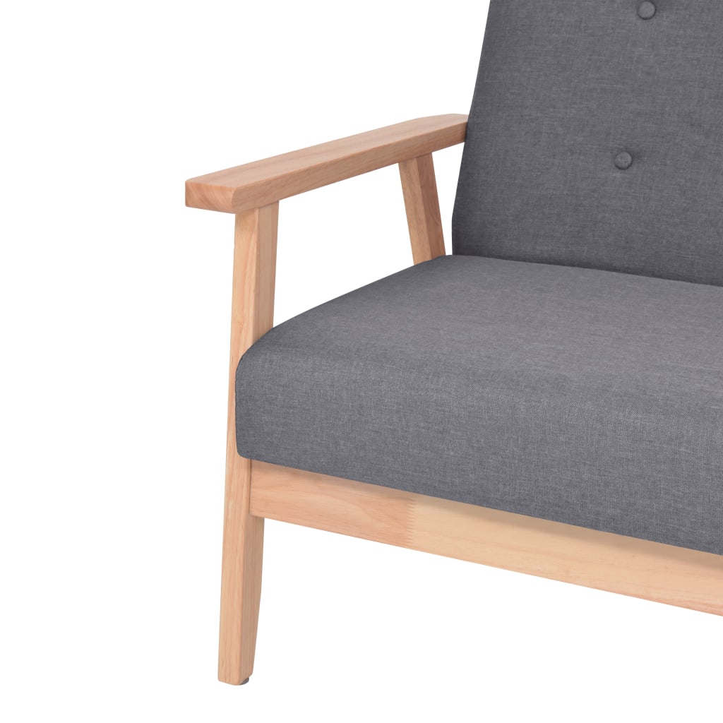  Canapé à 3 places Tissu Gris foncé