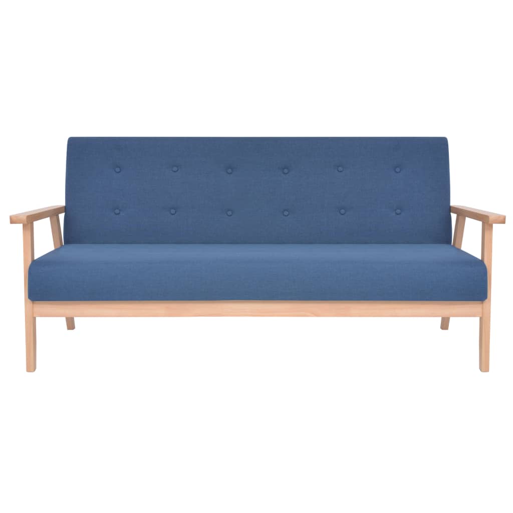  Ensemble de canapé 3 pcs Tissu bleu