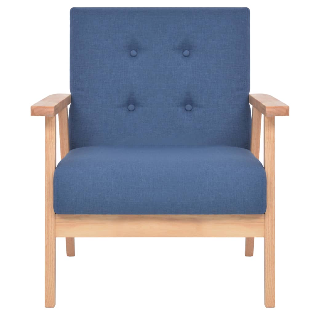  Ensemble de canapé 3 pcs Tissu bleu