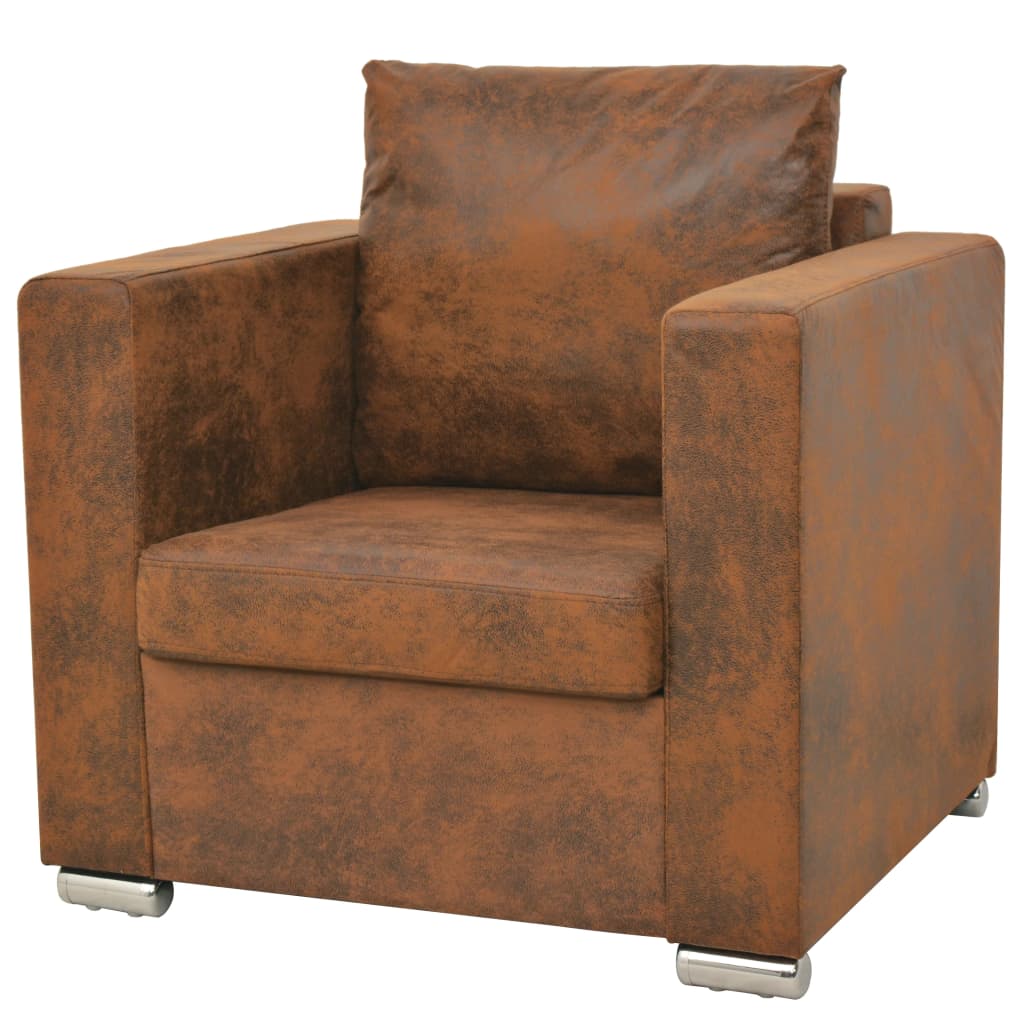  Ensemble de canapés 3 pcs Cuir daim synthétique