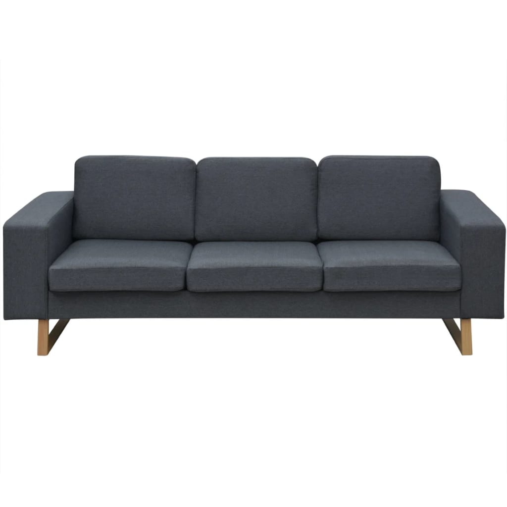 Canapé avec 3 places Tissu Gris foncé
