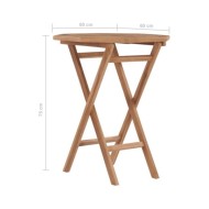 Table pliable de jardin 60x60x75 cm Bois de teck solide