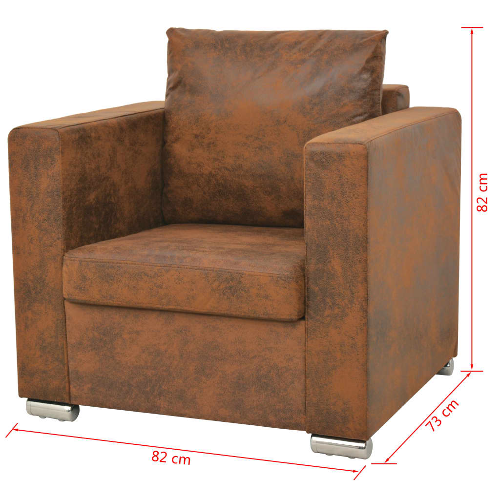  Ensemble de canapés 2 pcs Cuir daim synthétique