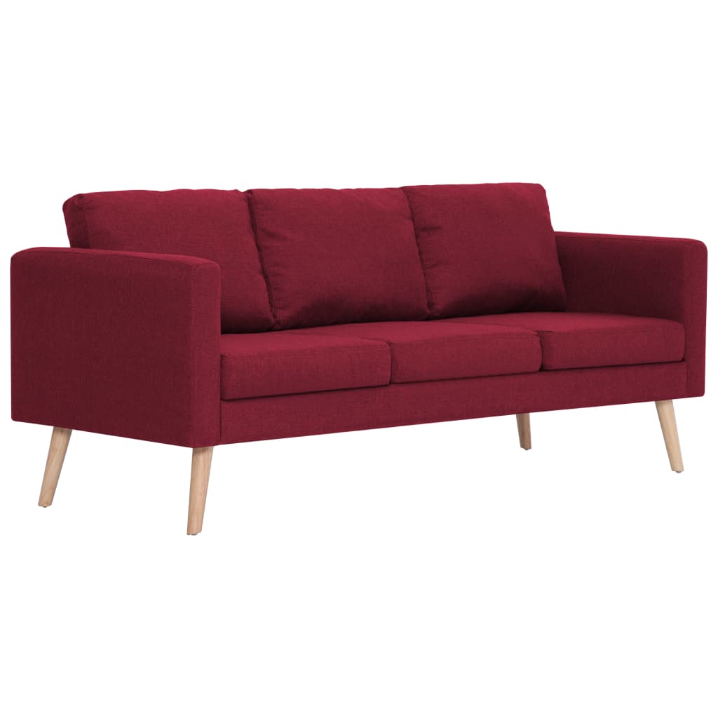  Ensemble de canapé 2 pcs Tissu Rouge bordeaux