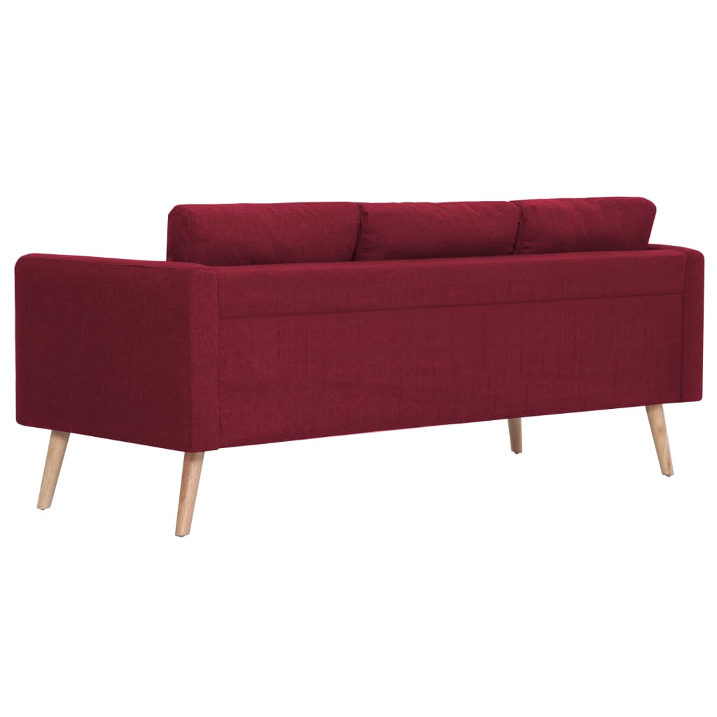  Ensemble de canapé 2 pcs Tissu Rouge bordeaux