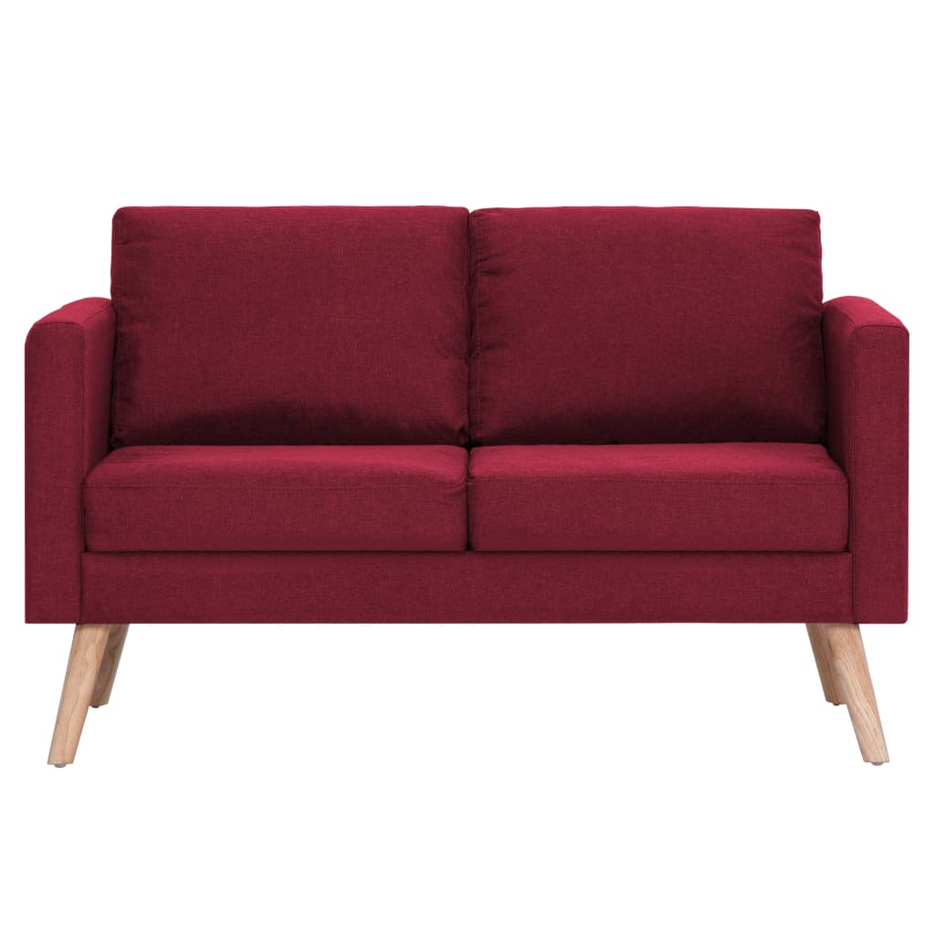  Ensemble de canapé 2 pcs Tissu Rouge bordeaux