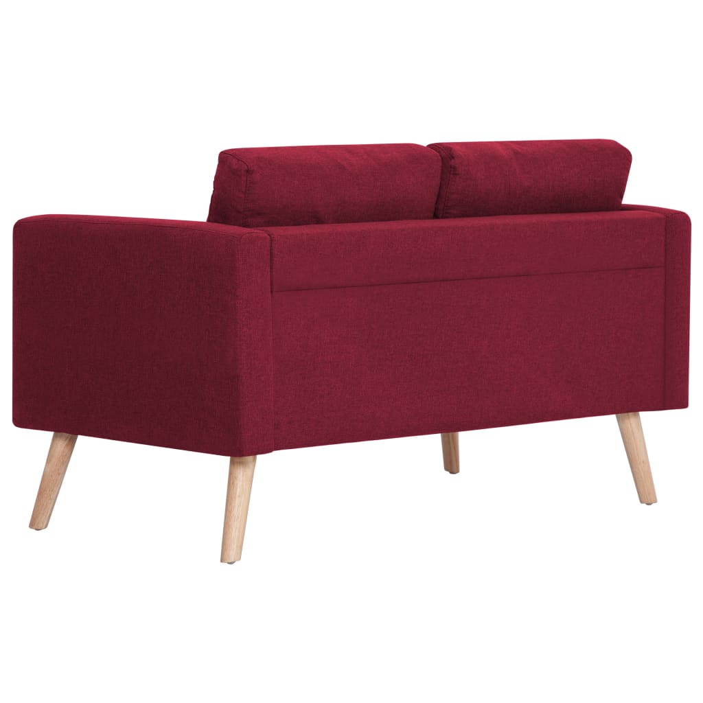  Ensemble de canapé 2 pcs Tissu Rouge bordeaux
