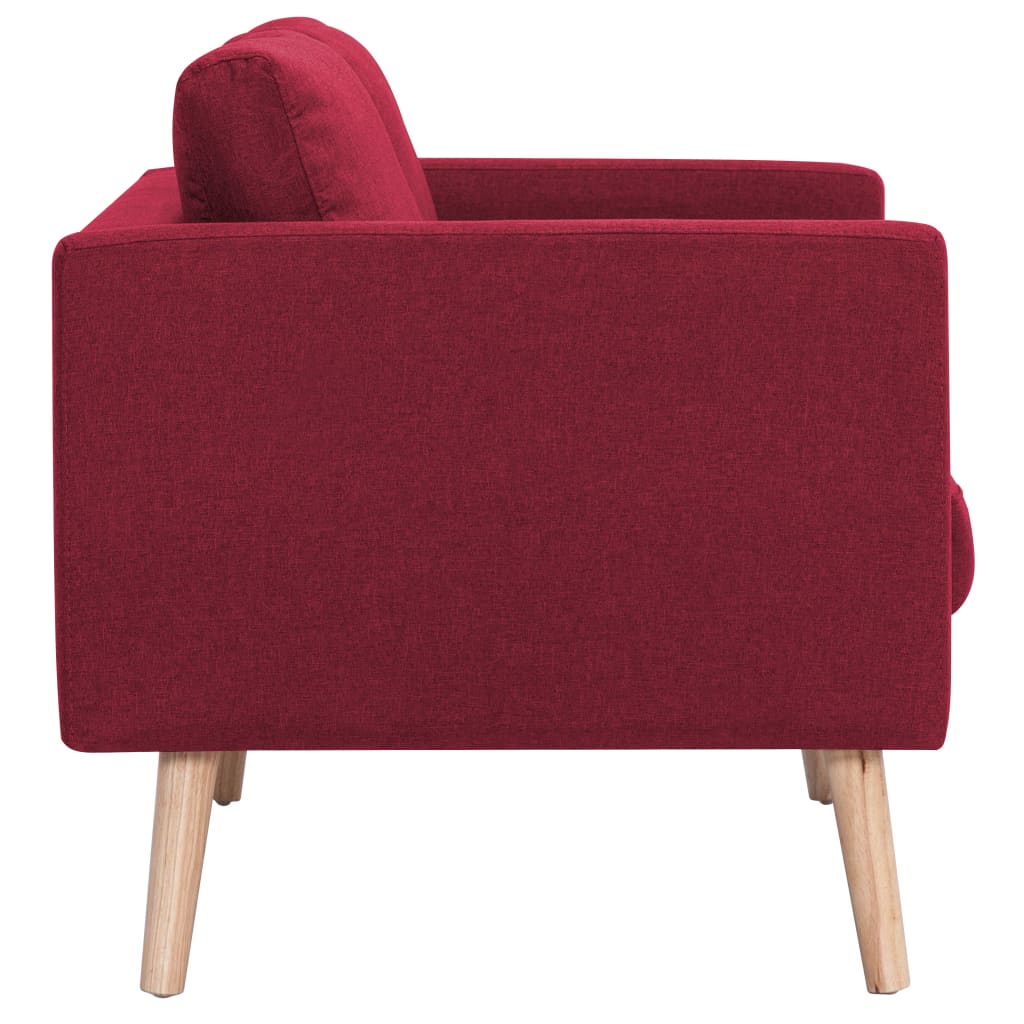  Ensemble de canapé 2 pcs Tissu Rouge bordeaux