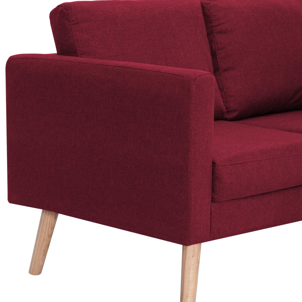  Ensemble de canapé 2 pcs Tissu Rouge bordeaux