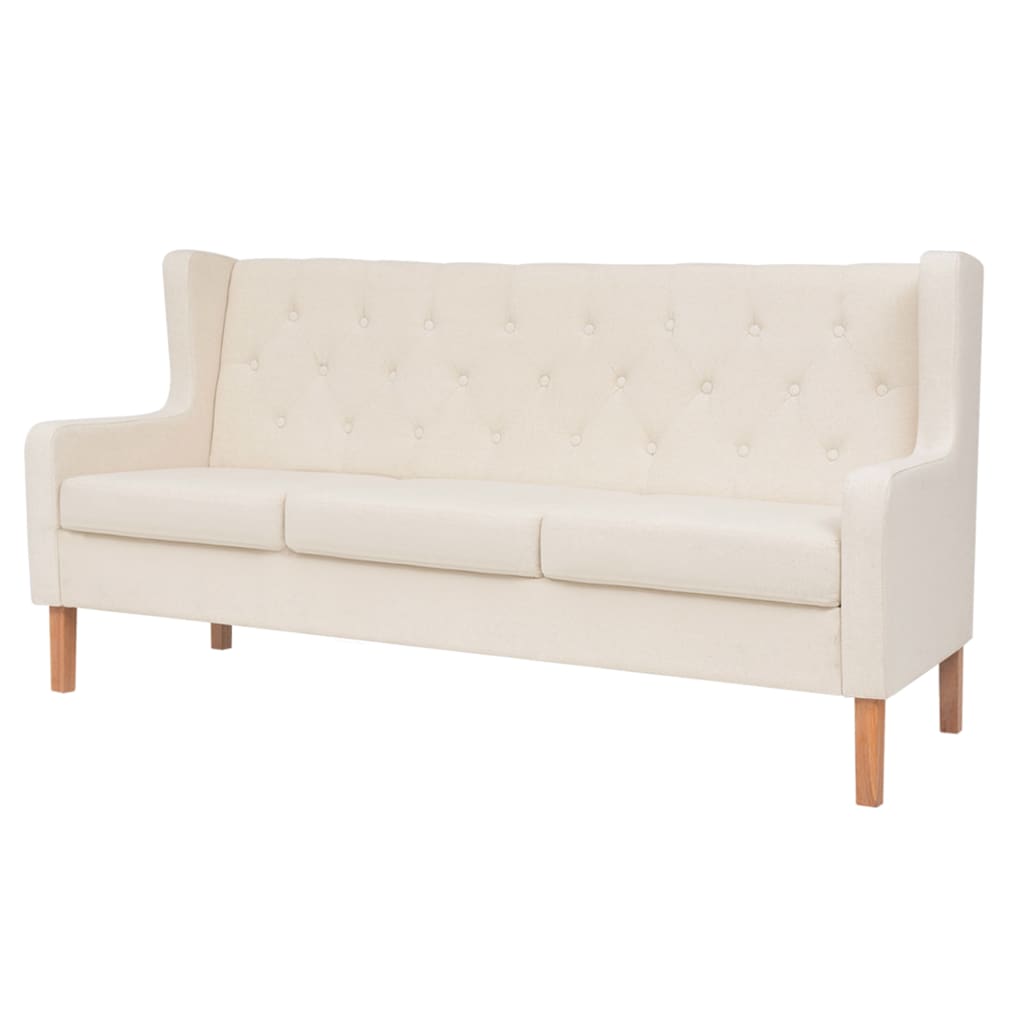  Ensemble de canapés 2 pcs tissu blanc crème