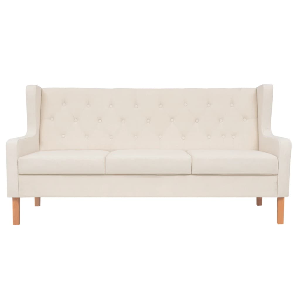  Ensemble de canapés 2 pcs tissu blanc crème