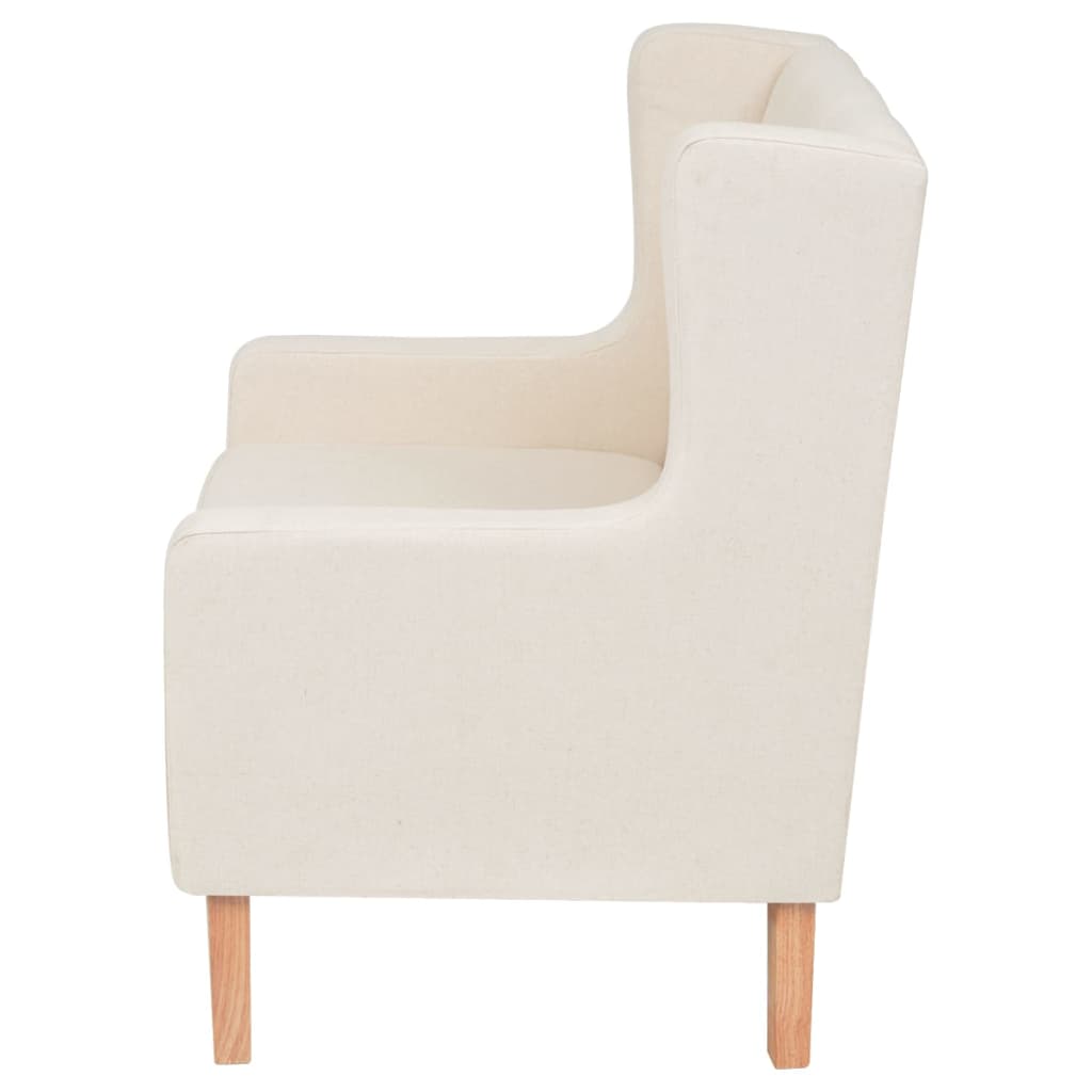  Ensemble de canapés 2 pcs tissu blanc crème