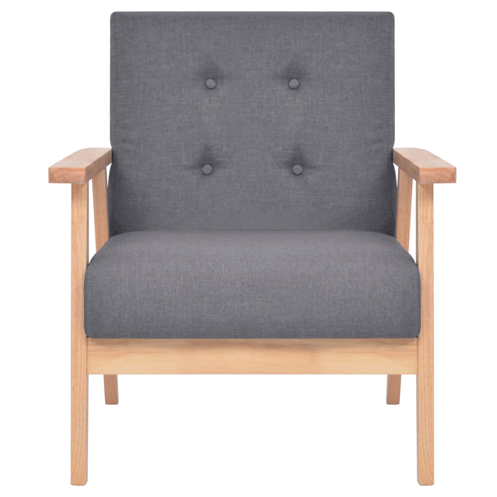  Jeu de canapé 2 pcs Tissu Gris foncé