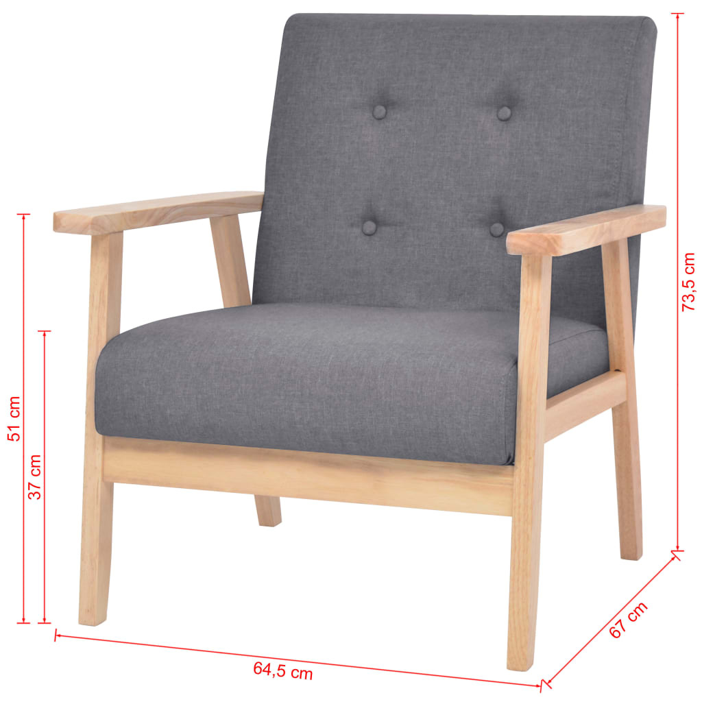  Jeu de canapé 2 pcs Tissu Gris foncé