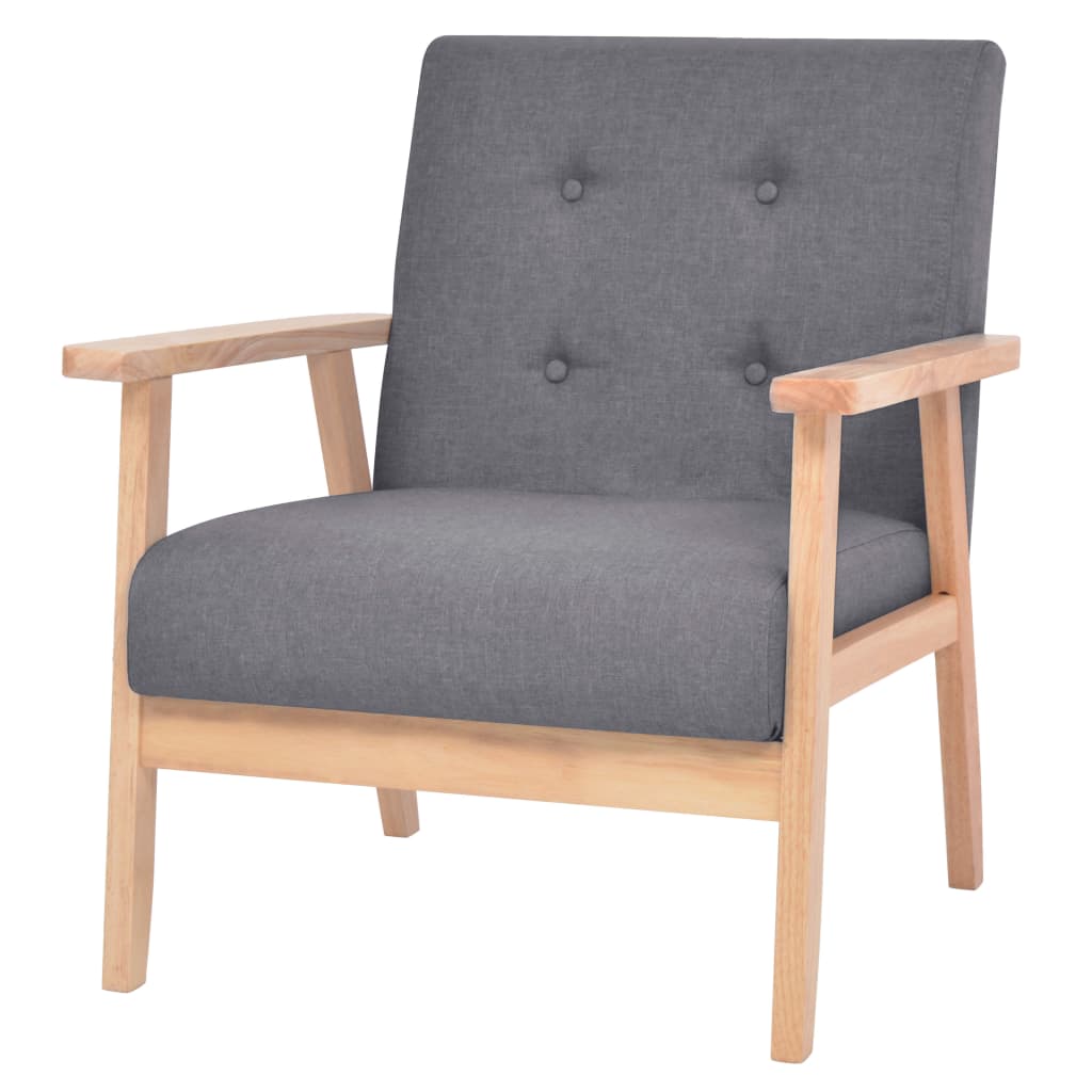  Jeu de canapé 3 pcs Tissu Gris foncé