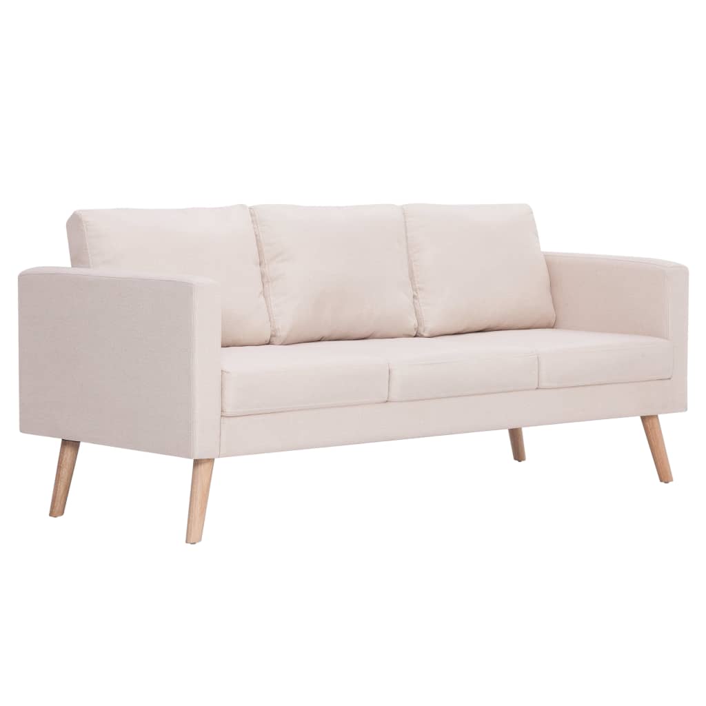  Ensemble de canapé 2 pcs Tissu Crème