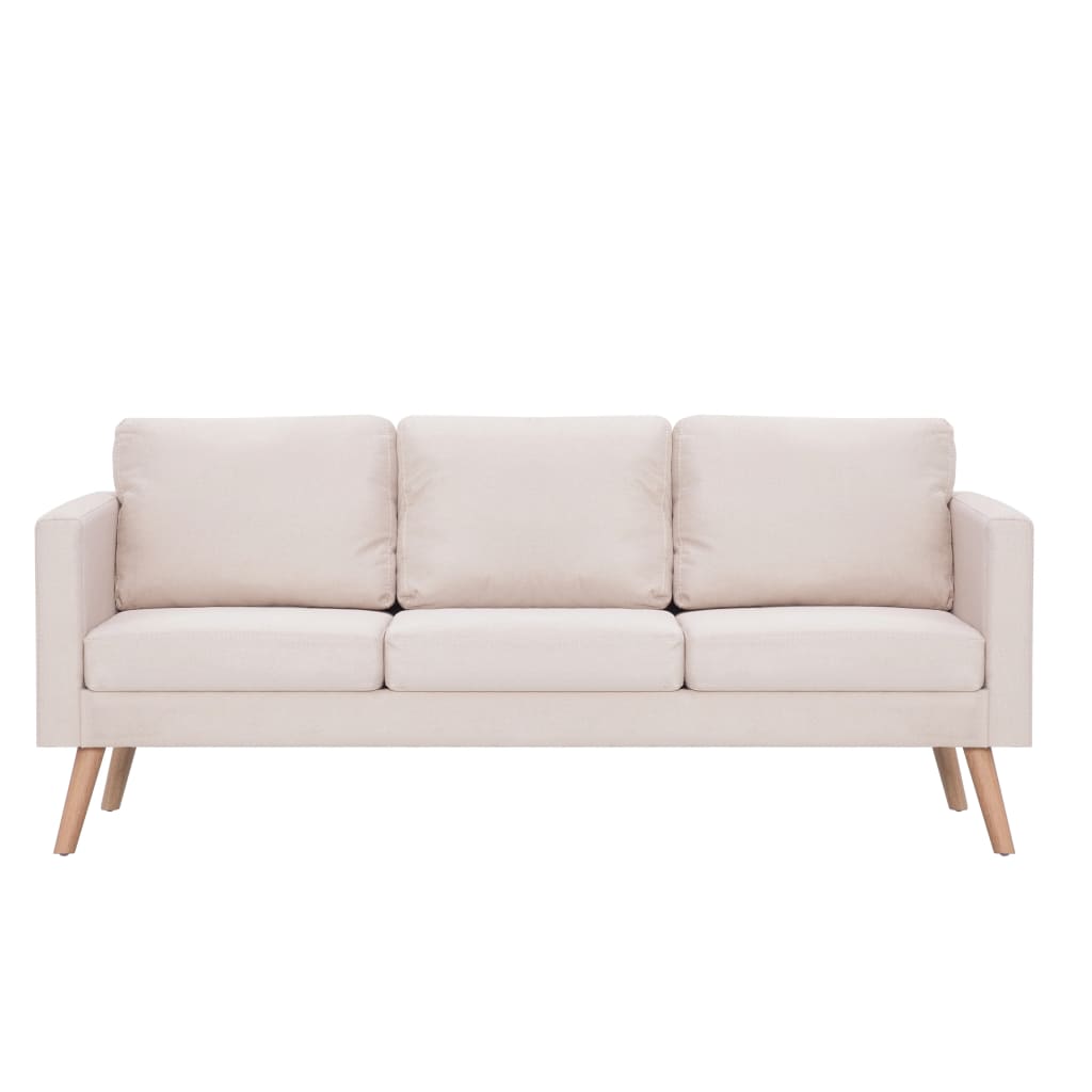 Ensemble de canapé 2 pcs Tissu Crème