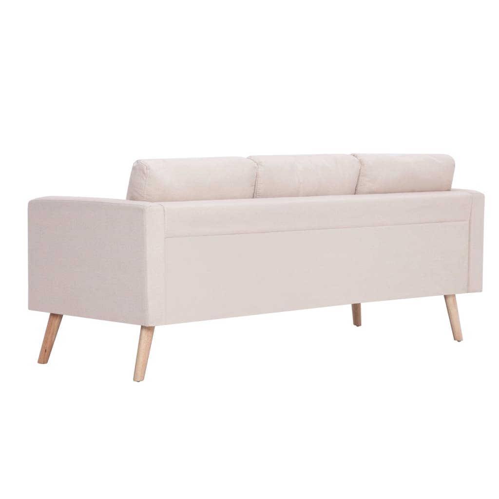  Ensemble de canapé 2 pcs Tissu Crème