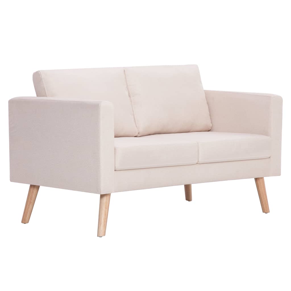  Ensemble de canapé 2 pcs Tissu Crème