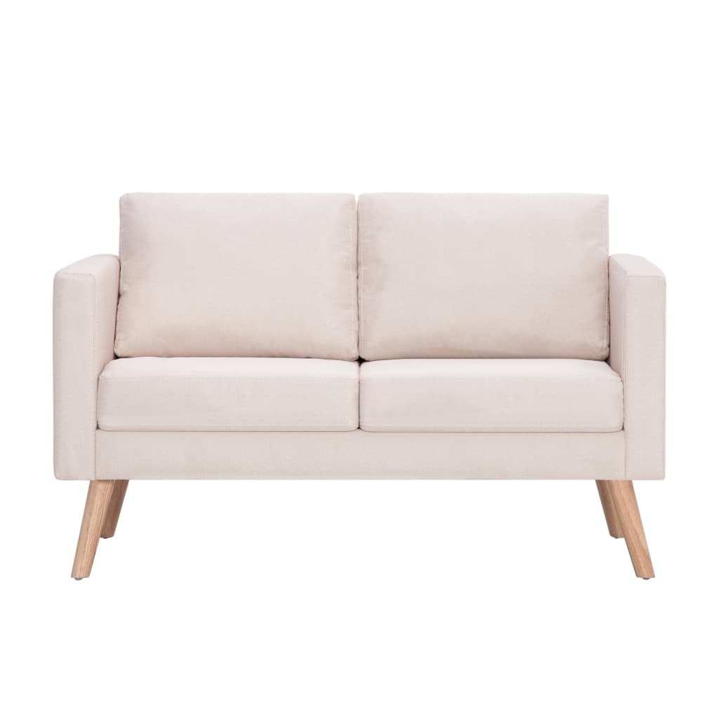  Ensemble de canapé 2 pcs Tissu Crème
