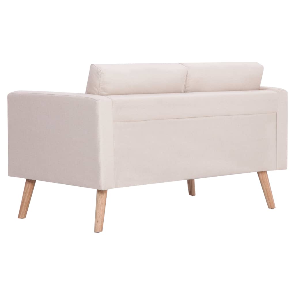  Ensemble de canapé 2 pcs Tissu Crème
