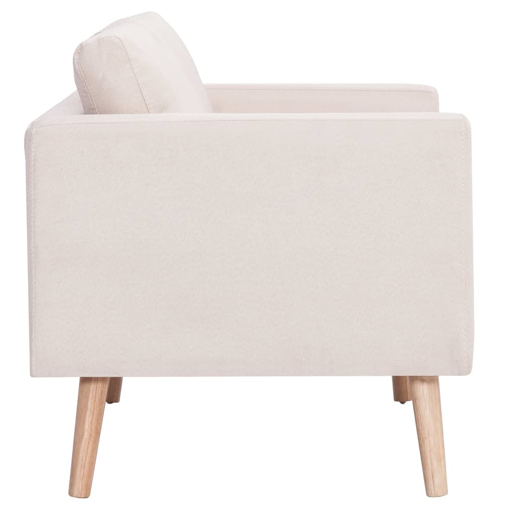  Ensemble de canapé 2 pcs Tissu Crème